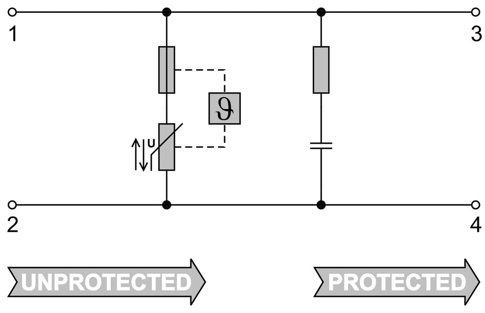 Signal Surge Protection, 240VAC/DC - VSSC4 RC 240VAC/DC - figure 2