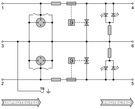 Signal Surge Protection, Digital Signal with LED, 24VAC/DC 0.5A - VSSC6SL LD 24VAC/DC 0.5A - figure 3