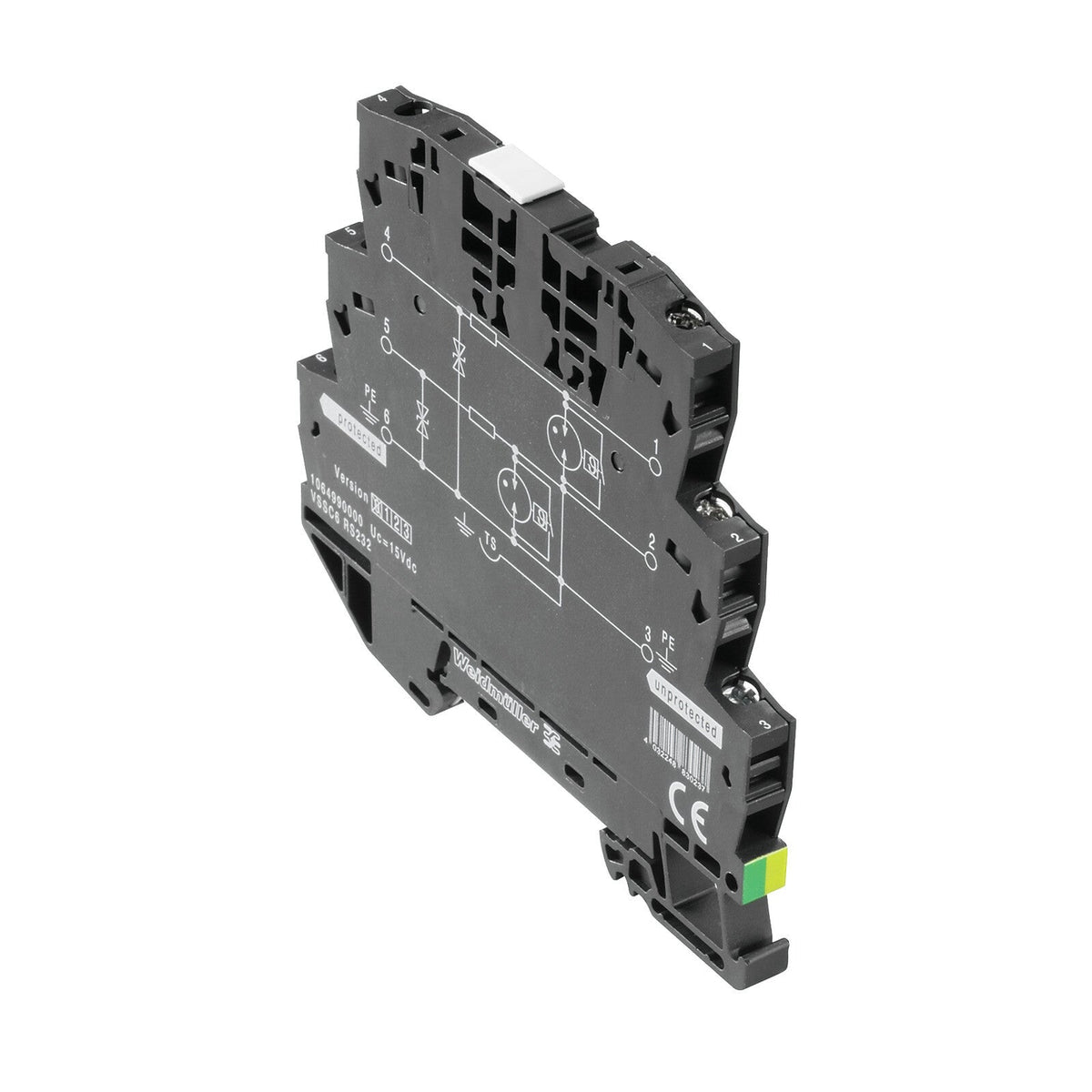 SIGNAL SURGE PROTECTION, RS232 2-WIRE, 12VDC - VSSC6 RS232 — Weidmuller
