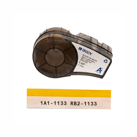 Self-Laminating Vinyl Wrap Around Labels with Ribbon for M21 Printers - 1.25 in W x 14 ft L — Brady