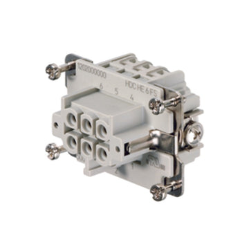 HDC-HE-6BS HDC Insert, Female 500V 24A, 6 Pole Screw Connection, Size 3