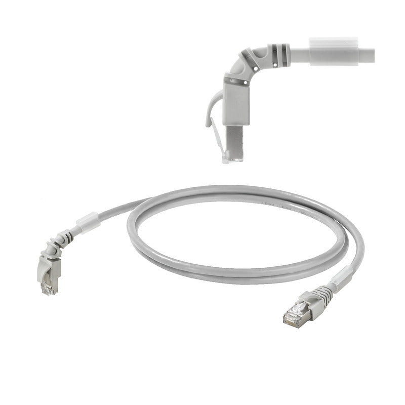 Grey 270 Degree Angled Cat.6A Patch Cable 0.5M — Weidmuller