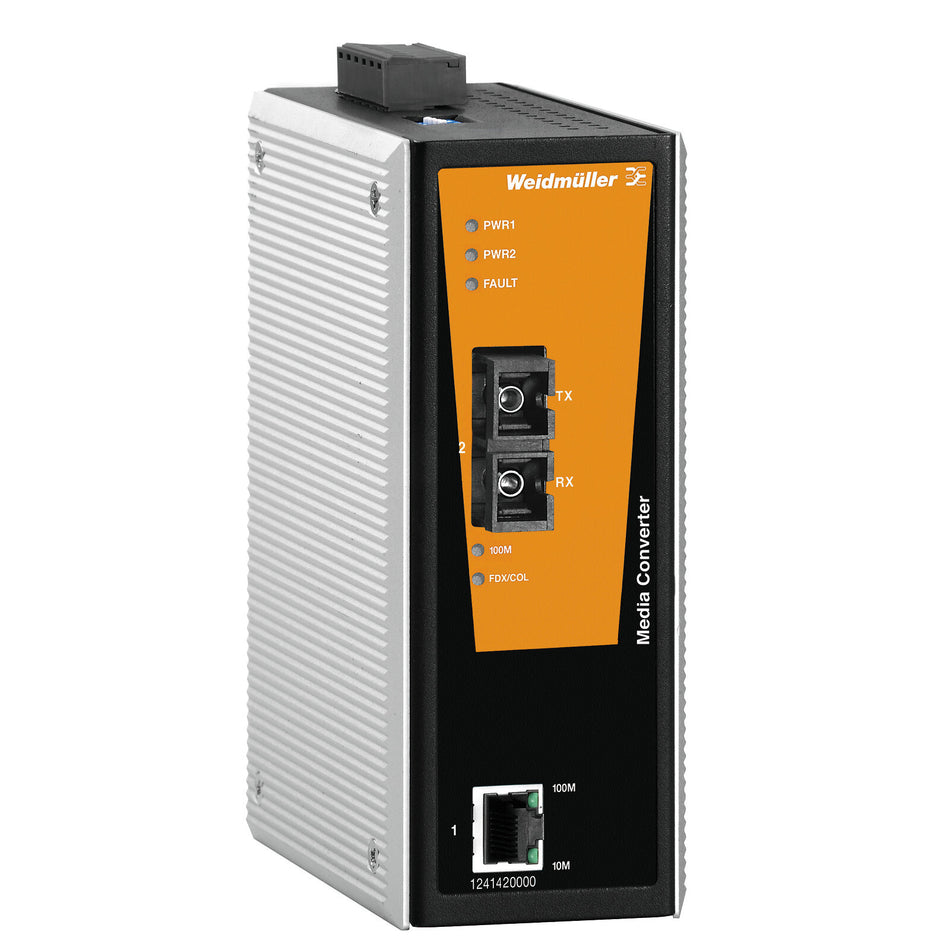 Media converter, Fast Ethernet, Number of ports: 1x RJ45, 1 * SC Single-mode, IP30, 0 °C...60 °C - IE-MC-VL-1TX-1SCS —