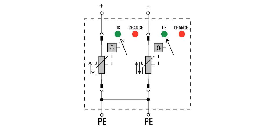 Photovoltaic Surge Arrester, Type II, 2 Pole, 600VDC - VPU II 2 PV 600V DC - figure 2