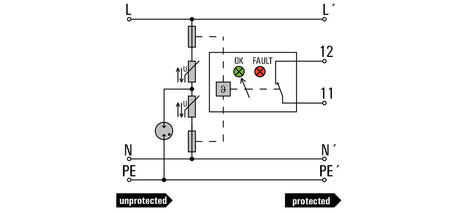 Type III Surge Arrester, Low Voltage, Remote Contact, 24V 4kV AC/DC - VPU III R 24V/4KV AC/DC - figure 3