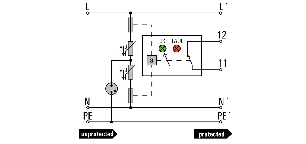 Type III Surge Arrester, Low Voltage, Remote Contact, 48V 4kV AC/DC - VPU III R 48V/4KV AC/DC - figure 3