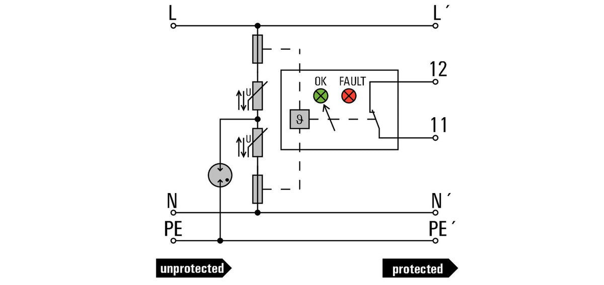 Type III Surge Arrester, Low Voltage, Remote Contact, 120V 6kV AC/DC - VPU III R 120V/6KV AC/DC - figure 3