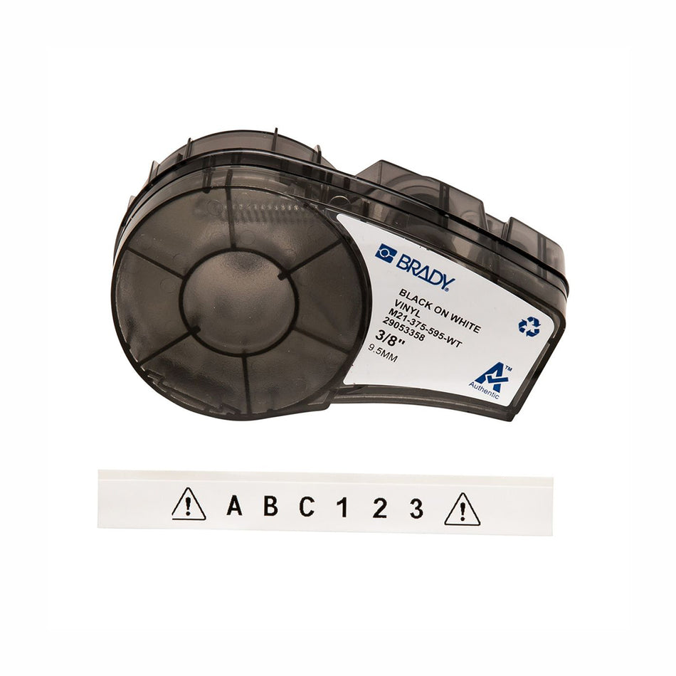 BMP21 Plus Series B-595 Indoor Outdoor Vinyl Labels 9.53mm x 6.4m | M21-375-595-WT — Brady