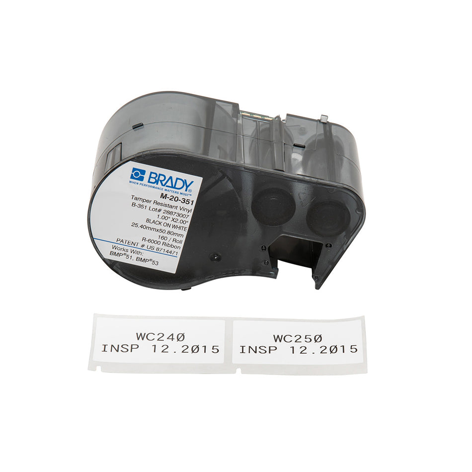 BMP 51 & 53 - B-351 TAMPER RESISTANT LABELS - M-20-351 — Brady