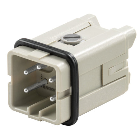 HDC-HA-4SS HDC Insert, Male 400V 16A 4 Pole Screw Connection, Size 1 — Weidmuller