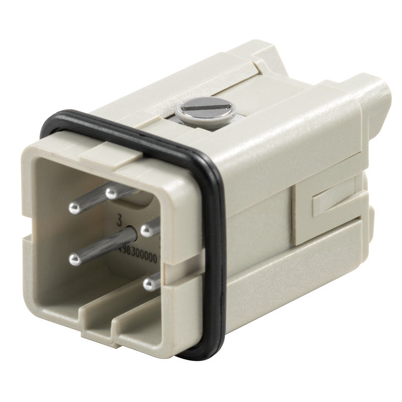 HDC-HA-4SS HDC Insert, Male 400V 16A 4 Pole Screw Connection, Size 1 — Weidmuller
