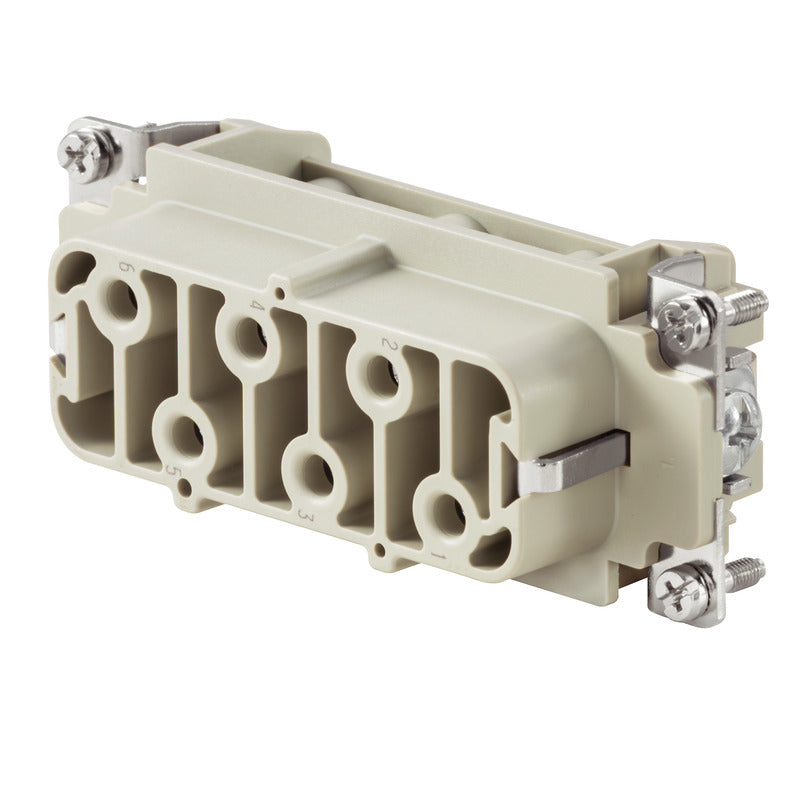 HDC-HSB-6BS HDC Insert, Female 400V 35A 6 Pole Screw Connection, Size 6 — Weidmuller