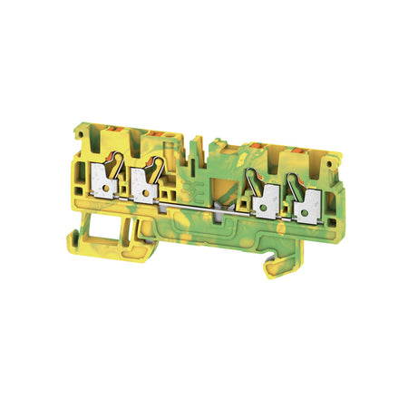 DIN Terminal A-Series Push-in 4 Contact, 2.5mm Earth - A4C 2.5 PE — Weidmuller