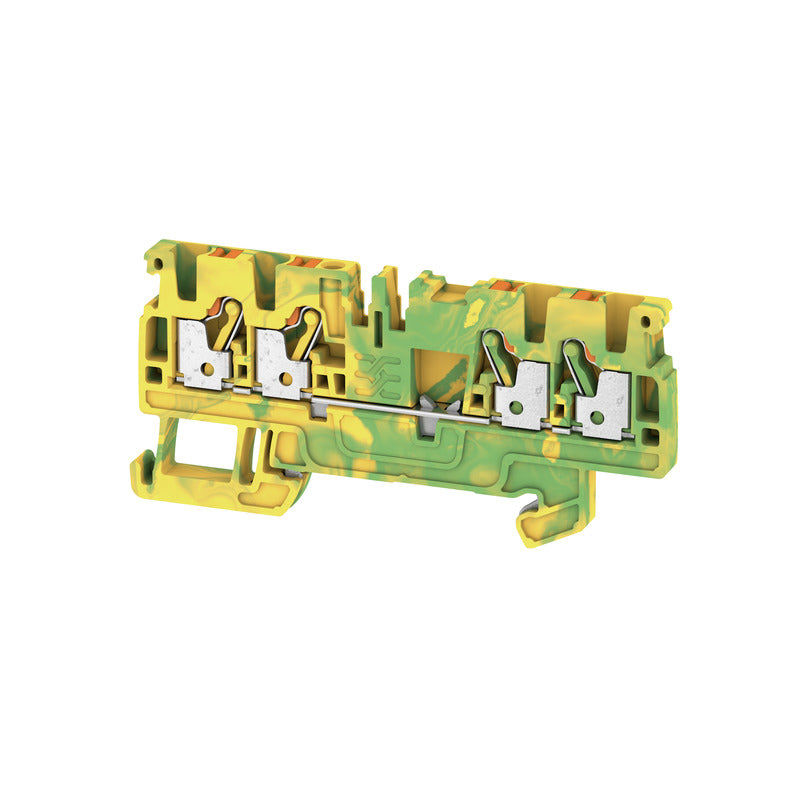 DIN Terminal A-Series Push-in 4 Contact, 2.5mm Earth - A4C 2.5 PE — Weidmuller