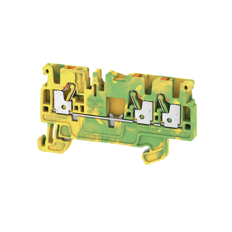 DIN Terminal A-Series Push-in 3 Contact, 2.5mm Earth - A3C 2.5 PE — Weidmuller