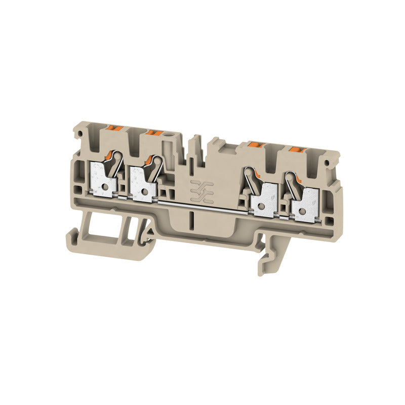 DIN Terminal A-Series Push-in 4 Contact, 2.5mm Beige - A4C 2.5 — Weidmuller