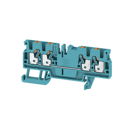 DIN Terminal A-Series Push-in 4 Contact, 2.5mm Blue - A4C 2.5 BL — Weidmuller