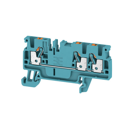 DIN Terminal A-Series Push-in 3 Contact, 2.5mm Blue - A3C 2.5 BL — Weidmuller