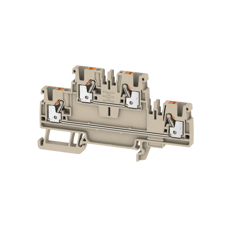 DIN Terminal A-Series Push-in 2 Tier, 2.5mm Beige - A2T 2.5 — Weidmuller