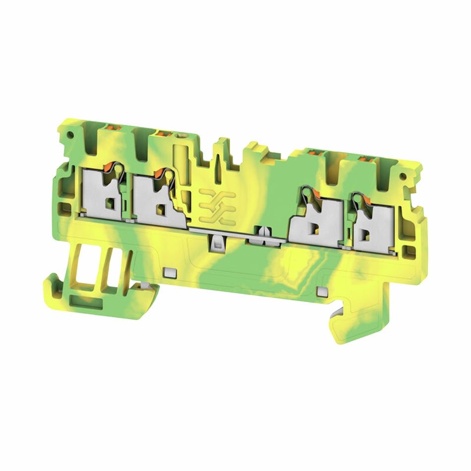 DIN Terminal A-Series Push-in 4 Contact 1.5mm Earth - A4C 1.5 PE — Weidmuller