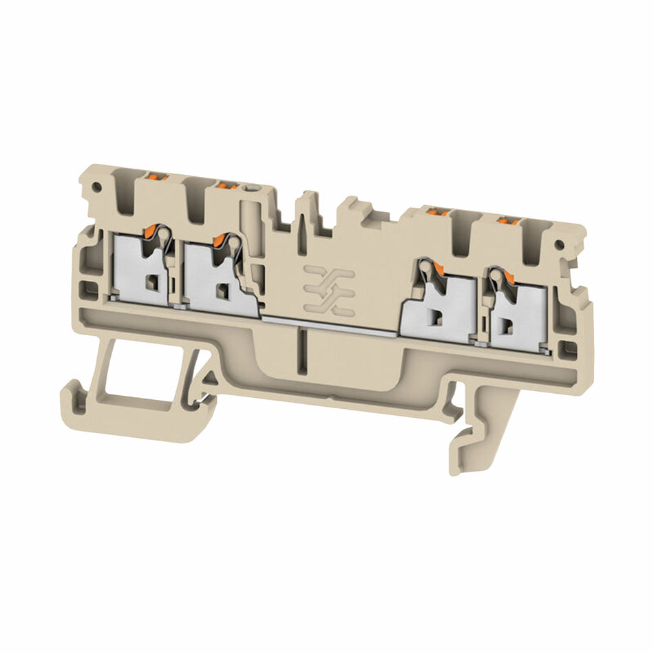 DIN TERMINAL A-SERIES PUSH-IN 4 CONTACT, 1.5MM BEIGE - A4C 1.5 — Weidmuller