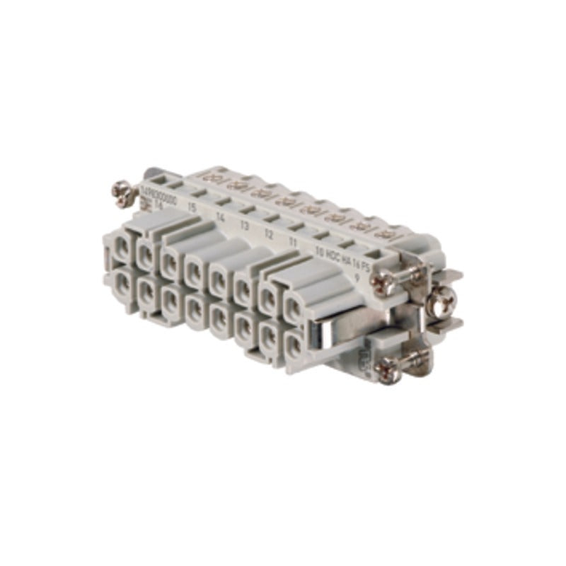 HDC-HA-16BS HDC Insert, Female 250V 16A 16 Pole Screw Connection, Size 5 — Weidmuller