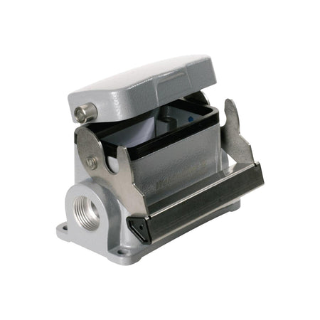 HDC Base Housing, End-locking Clamp, Lower Side, with Cover, M20 Cable Entries | HDC 16A SDLU 2M20G — Weidmuller