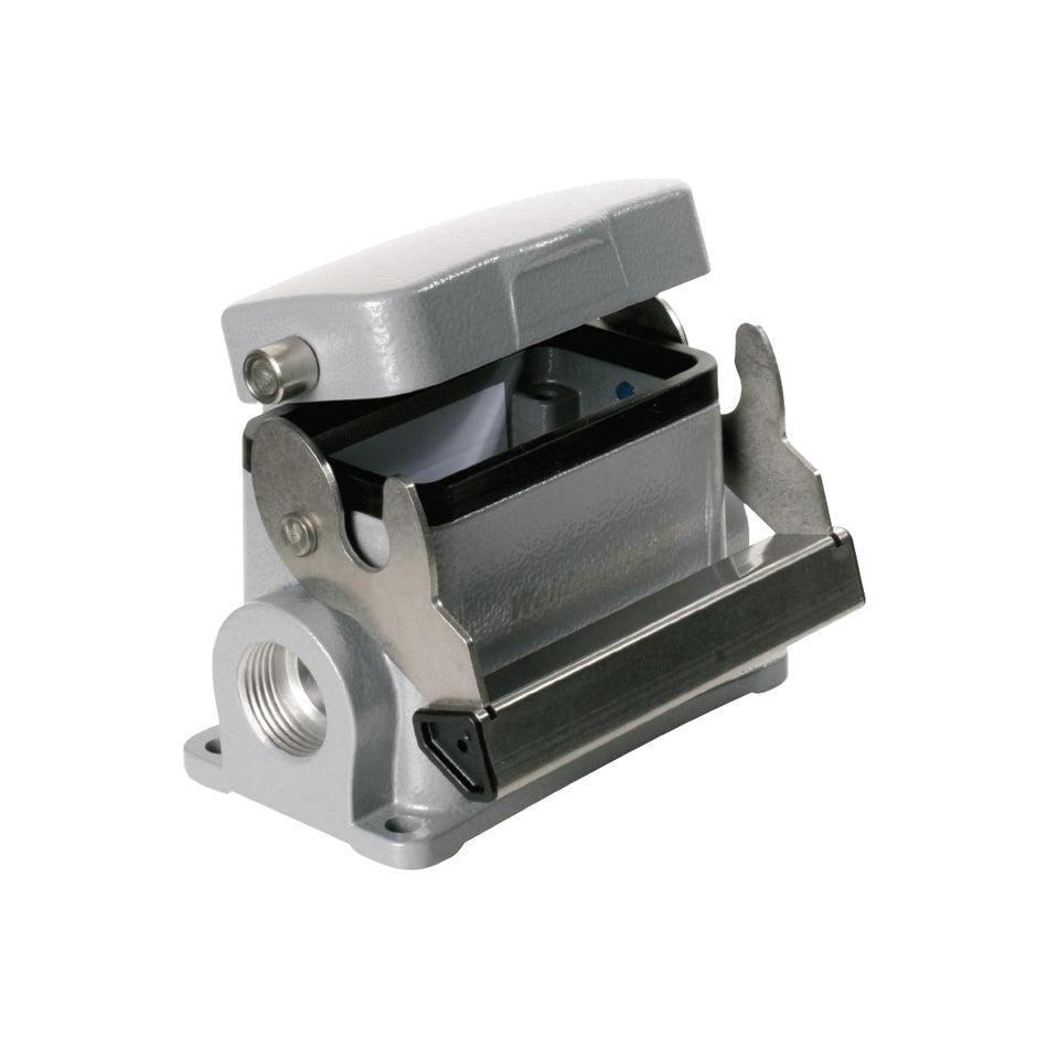 HDC Base Housing, End-locking Clamp, Lower Side, with Cover, M20 Cable Entries | HDC 16A SDLU 2M20G — Weidmuller