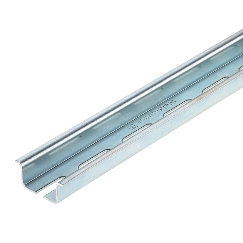 Gal Steel Slotted Din Rail TS35 x 15mm | (2M LENGTHS - Pack 10 (20 Metres)) — Weidmuller