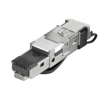 RJ45 Tool-Free IDC Plug, Cat.6A, IP20 - IE-PS-RJ45-FH-BK — Weidmuller