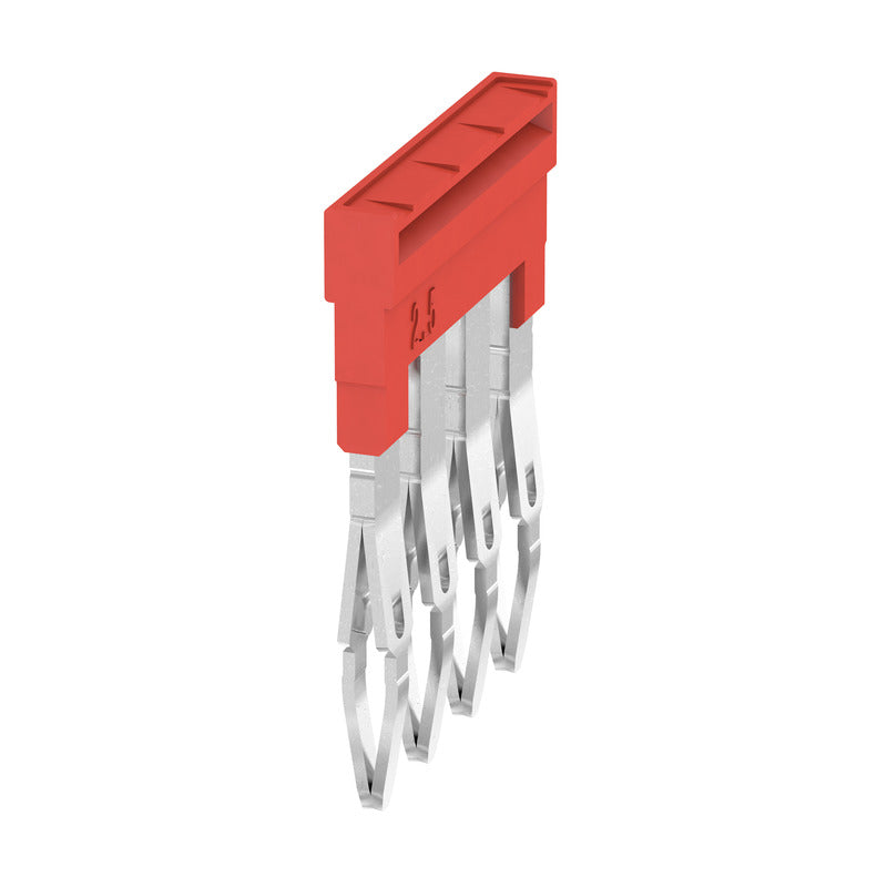 Cross Connector to suit 1.5mm A-Series Terminals, 4 Way Red - ZQV 1.5N/4 RD — Weidmuller