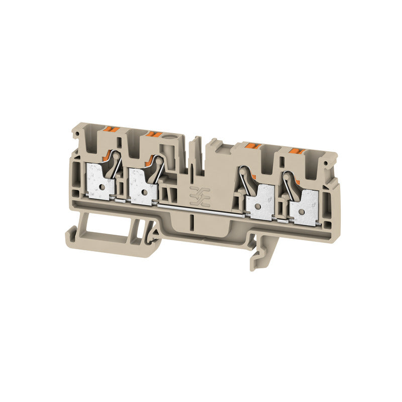 DIN Terminal A-Series Push-in 4 Contact, 4mm Beige - A4C 4 — Weidmuller