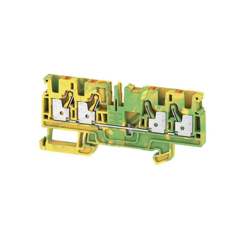 DIN Terminal A-Series Push-in 4 Contact, 4mm Earth - A4C 4 PE — Weidmuller