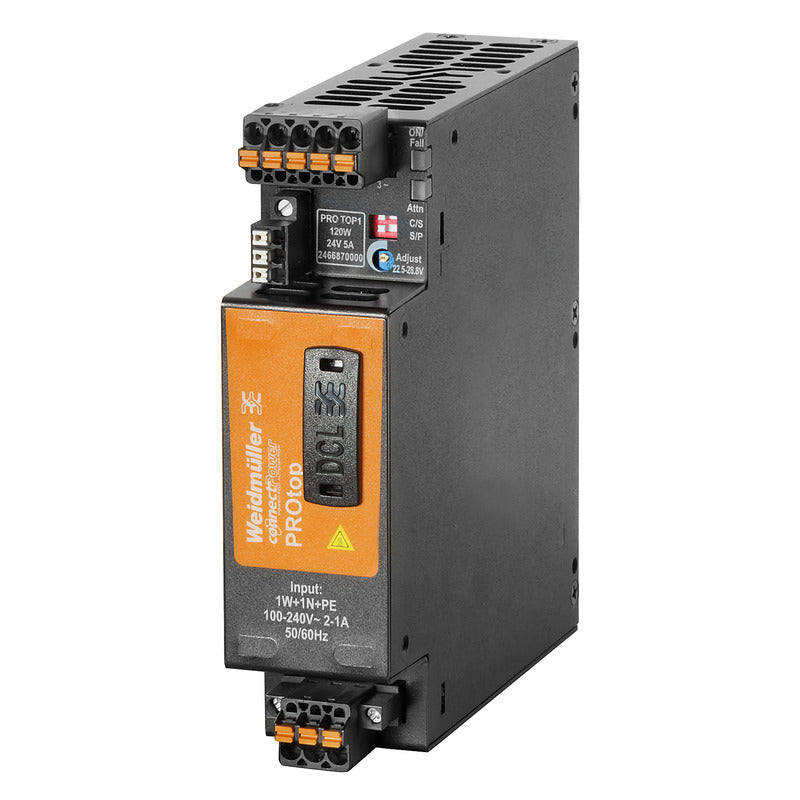 PRO TOP1 120W 24V 5A Switch-Mode Power Supply Unit with Comms Port — Weidmuller