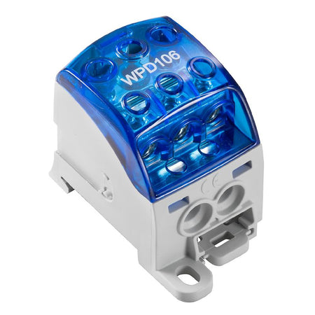 Distribution Block 1 x 70mm Input, 2 x 25mm + 3 x 16mm Outputs | WPD 106 1X70/2X25+3X16 BL — Weidmuller