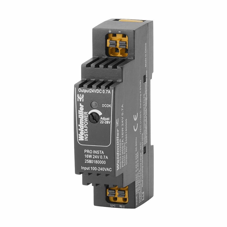 PRO INSTA 16W 24V DC 0.7A DIN Rail Power Supply — Weidmuller