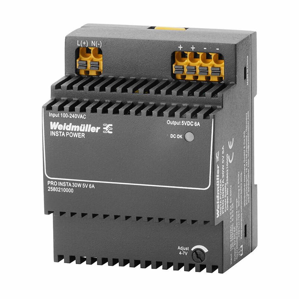 PRO INSTA 30W 5V DC 6A DIN Rail Power Supply — Weidmuller