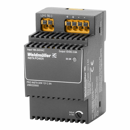 PRO INSTA 30W 12V DC 2.6A DIN Rail Power Supply — Weidmuller