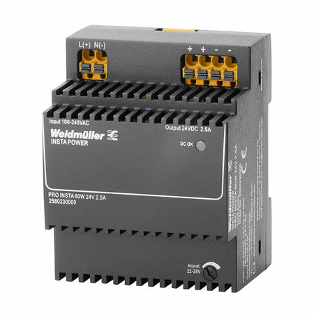 PRO INSTA 60W 24V DC 2.5A DIN Rail Power Supply — Weidmuller