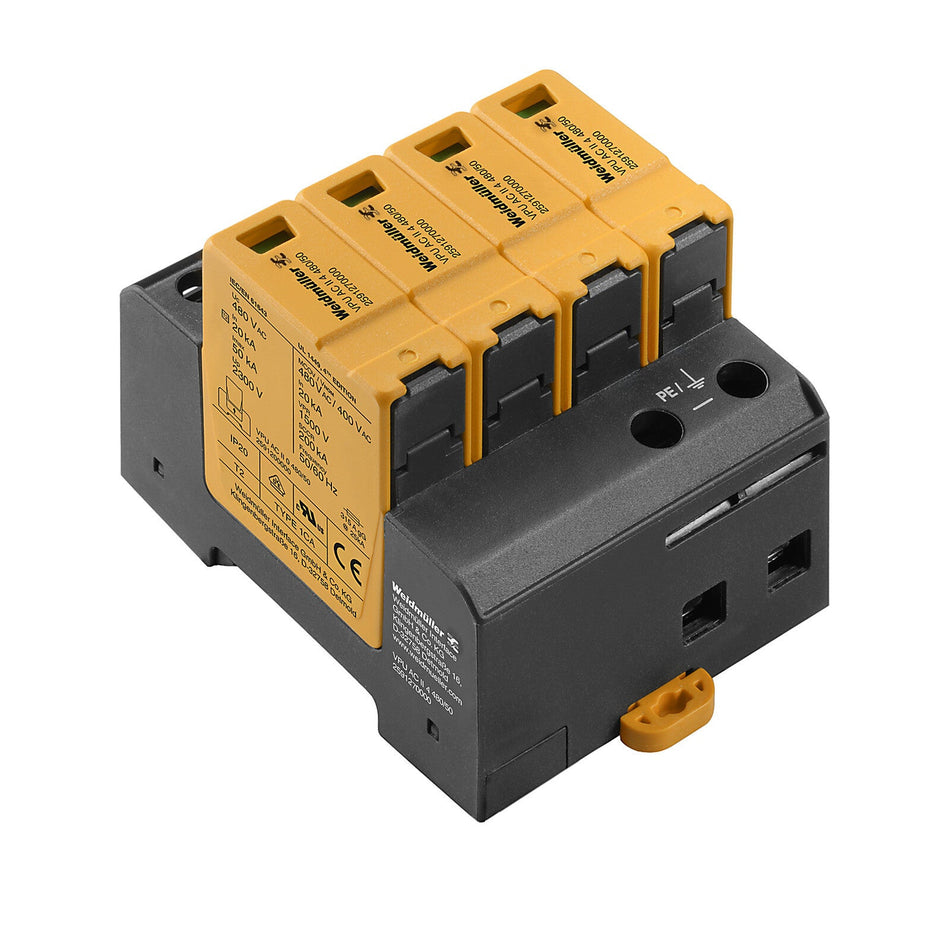 TYPE II SURGE ARRESTER, 4 POLE, 480V 50KA - VPU AC II 4 480/50 — Weidmuller