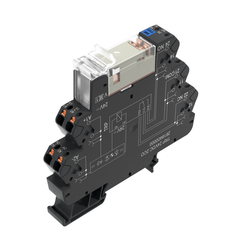 Relay Termseries Slim Line 12VDC 8A 2 CO, Push In Terminals — Weidmuller