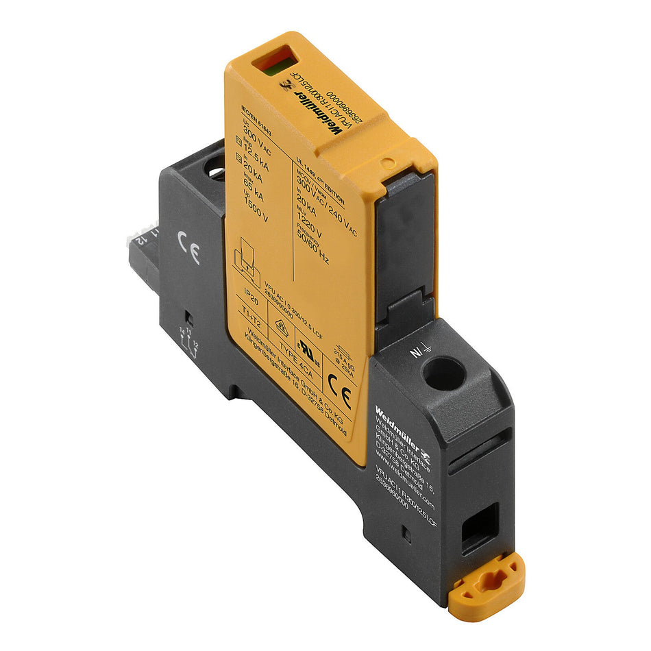 TYPE I LIGHTNING ARRESTER, SINGLE PHASE, LEAKAGE CURRENT FREE, REMOTE CONTACT, 300V 12.5KA - VPU AC I 1 R 300/12.5 LCF —