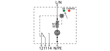 Type I Lightning Arrester, Single Phase, Leakage Current Free, Remote Contact, 300V 12.5kA - VPU AC I 1 R 300/12.5 LCF - figure 2