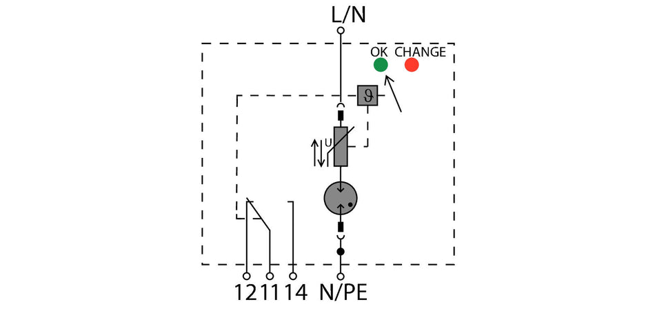 Type I Lightning Arrester, Single Phase, Leakage Current Free, Remote Contact, 300V 12.5kA - VPU AC I 1 R 300/12.5 LCF - figure 2