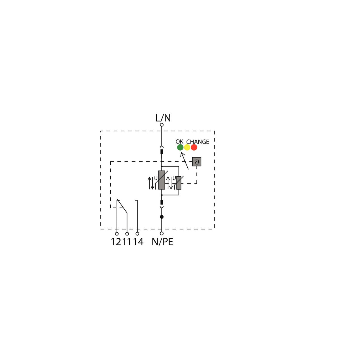 Type II Surge Arrester, Single Phase, Remote Contact, 300V 50kA - VPU AC II 1R 300V/50KA - figure 2