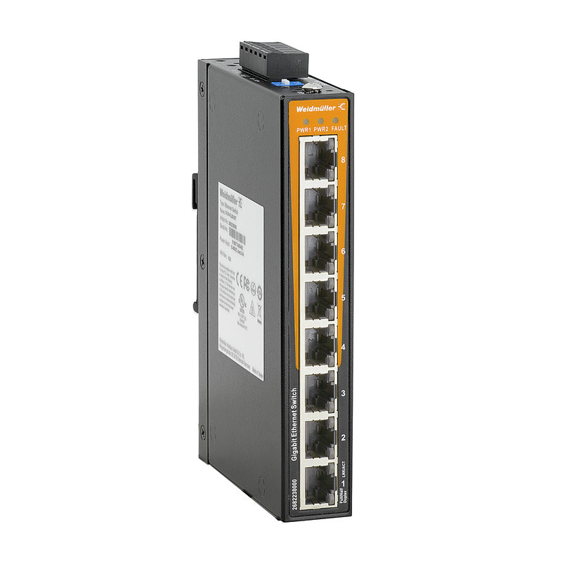 8 x RJ45 Port Unmanaged Network Switch, Gigabit Ethernet (1000Mbs) - IE-SW-EL08-8GT — Weidmuller
