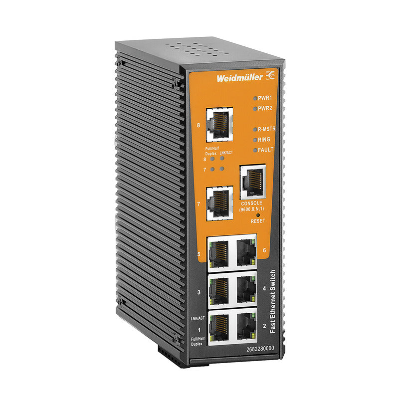 8 x RJ45 Port Managed Network Switch, Fast Ethernet - IE-SW-AL08M-8TX — Weidmuller