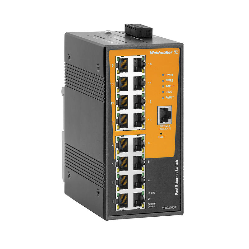 16 x RJ45 Port Managed Network Switch, Fast Ethernet - IE-SW-AL16M-16TX — Weidmuller