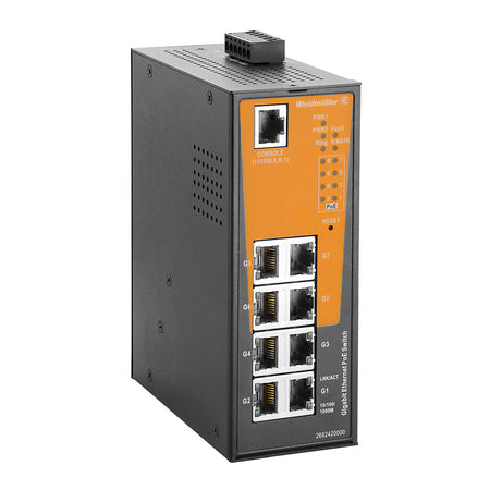 8 x RJ45 Port Managed POE Network Switch, Gigabit Ethernet (1000Mbs) - IE-SW-AL08M-8GTPOE — Weidmuller
