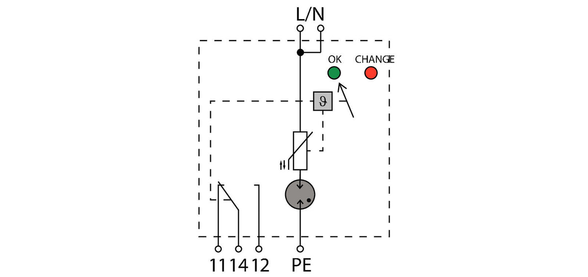Type I Lightning Arrester, Single Phase, Remote Contact, 275V 100kA - VPU AC I 1 R 275/100kA MB - figure 2